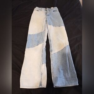 Hollister Two Toned Jeans Ultra High Rise Dad Jean Size 00 Button Zip Closure